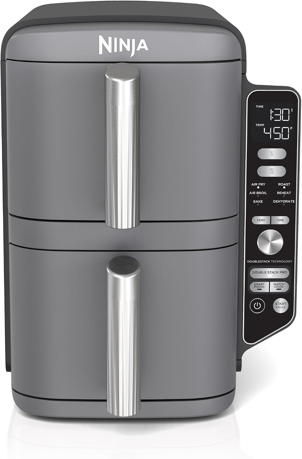 Ninja Air Fryer DoubleStack XL, 10 Qt, 6-in-1, Deep Grey, SL401 | Air fry, broil, roast, bake, reheat, dehydrate, Cooks 4 foods at once, Fits 5 lb chicken