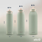 Ello Pop & Fill Insulated Stainless Steel Water Bottle with Quick Fill Lid, Leakproof Locking, Sip or Chug Spout, BPA-Free, Double Wall Vacuum Insulated for Sports, Travel & School- 22oz / 32oz / 40oz