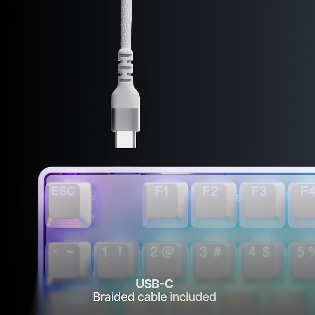 SteelSeries Apex Pro TKL Gen 3 - White Gaming Keyboard - Adjustable Hall Effect Switches; OmniPoint 3.0 - Game-Ready Presets - Rapid Trigger, Protection Mode, Rapid Tap/SOCD - English QWERTY