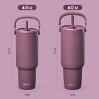 Ello Oasis Go+ 32oz Insulated Stainless Steel Tumbler with Straw, Rasberry