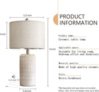 PoKat 23" Modern Ceramic Table Lamp Set of 2 for Living Room Bedroom, White