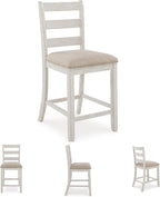 Signature Design by Ashley Skempton Counter Height Dining Table Set for 6 | 36 in counter height dining table, 24.75 in seat height, Solid wood stool frames, Two-tone wood design, Cushioned seats