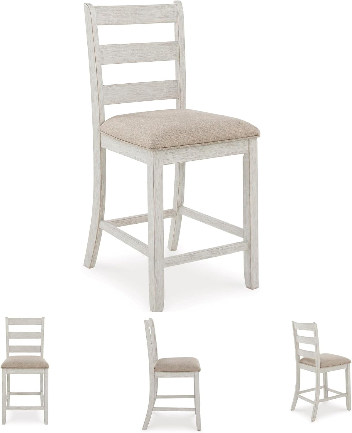 Signature Design by Ashley Skempton Counter Height Dining Table Set for 6 | 36 in counter height dining table, 24.75 in seat height, Solid wood stool frames, Two-tone wood design, Cushioned seats