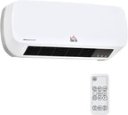 HOMCOM Wall Mounted Space Heater, 2000W Ceramic Heater, White