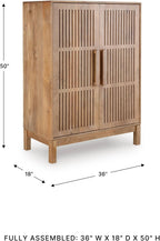 Signature Design by Ashley Solid Mango & Engineered Wood Bar Cabinet | Solid mango wood liquor cabinet, Built-in bottle and stemware racks, Minor assembly for lounges, Pellamour Series