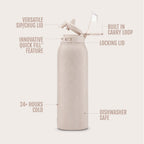 Ello Pop & Fill Insulated Stainless Steel Water Bottle with Quick Fill Lid, Leakproof Locking, Sip or Chug Spout, BPA-Free, Double Wall Vacuum Insulated for Sports, Travel & School- 22oz / 32oz / 40oz