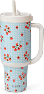 Ello Oasis 40oz Insulated Stainless Steel Tumbler with Straw, Picnic
