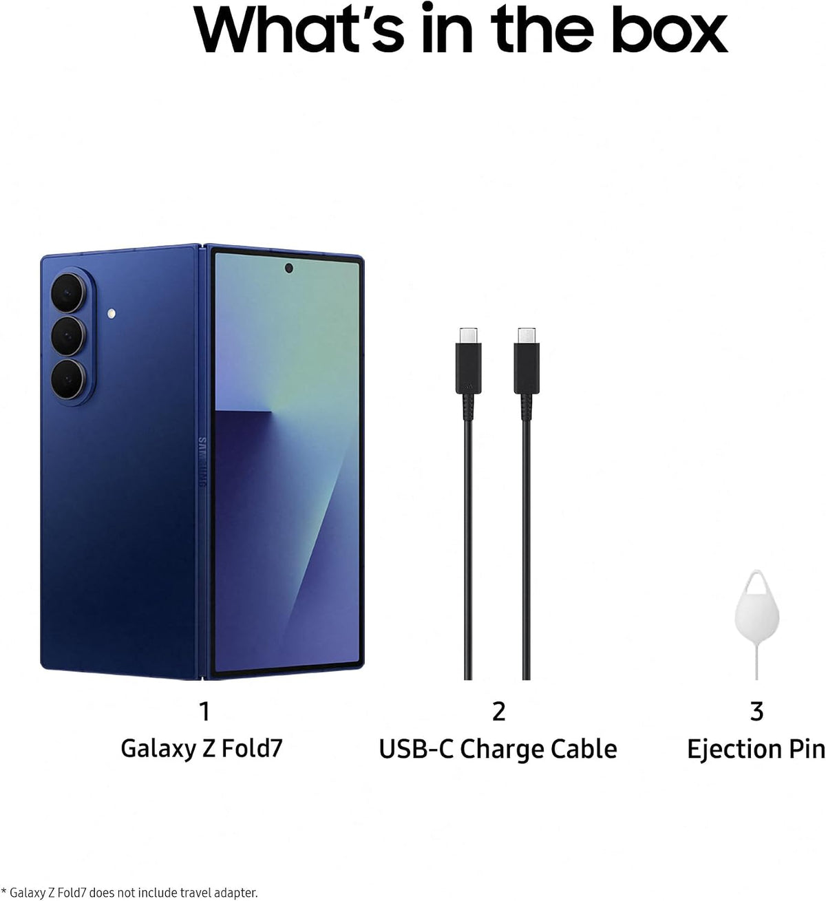 Samsung Galaxy Z Fold7 AI Phone, Thin and Light Foldable Design, Large Screen, 200MP Camera, 256GB Storage, 12GB Memory, 4400 mAh Battery, Blue Shadow, 3 Year Extended Warranty (UK Version)