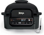 Ninja® Foodi® Smart 5-in-1 Indoor Grill & 4-qt Air Fryer, Black, LG451BK | Smart Cook System with temp probe delivers perfect doneness, rare to well done. Sears, sizzles & air fry crisps. 4-qt, 5-in-1
