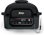 Ninja® Foodi® Smart 5-in-1 Indoor Grill & 4-qt Air Fryer, Black, LG451BK | Smart Cook System with temp probe delivers perfect doneness, rare to well done. Sears, sizzles & air fry crisps. 4-qt, 5-in-1