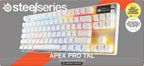 SteelSeries Apex Pro TKL Gen 3 - White Gaming Keyboard - Adjustable Hall Effect Switches; OmniPoint 3.0 - Game-Ready Presets - Rapid Trigger, Protection Mode, Rapid Tap/SOCD - English QWERTY