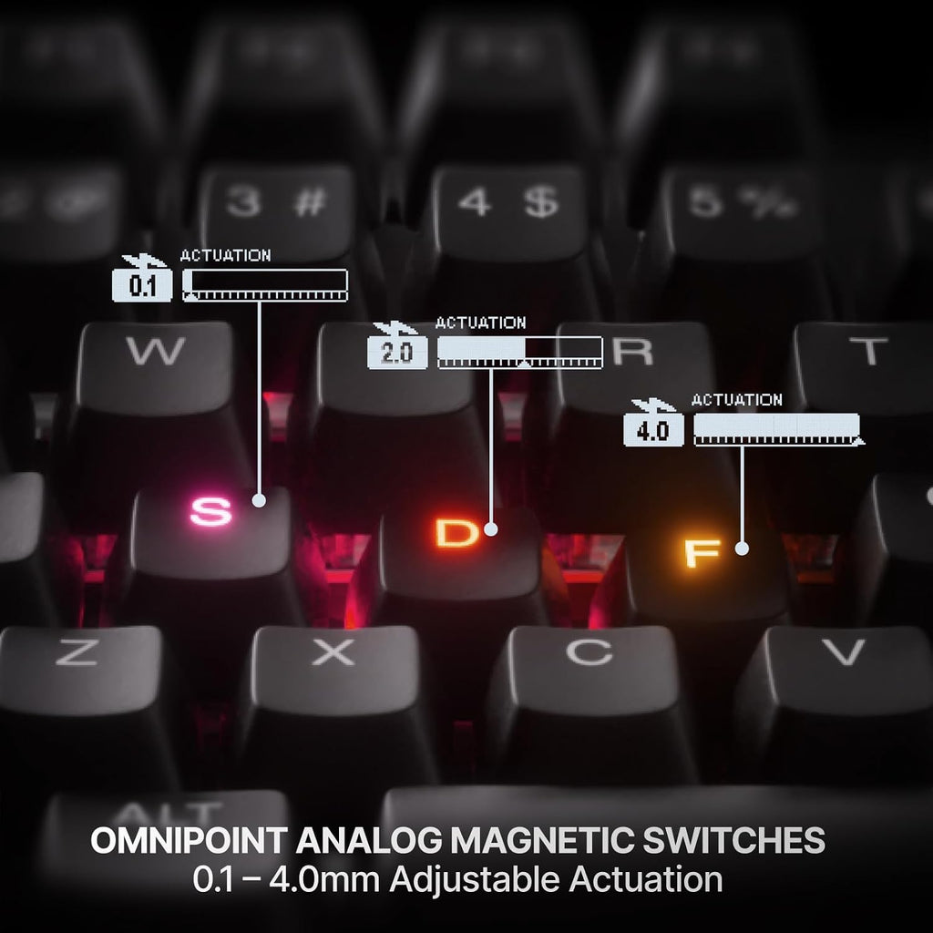SteelSeries Apex Pro TKL Wireless Gen 3 - Wireless Gaming Keyboard - Adjustable Actuation Hall Effect Switches; Game-Ready Presets - Rapid Trigger, Protection Mode, Rapid Tap/SOC - English QWERTY