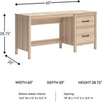 Signature Design by Ashley Home Office Desk, 60" Mid-Century Modern