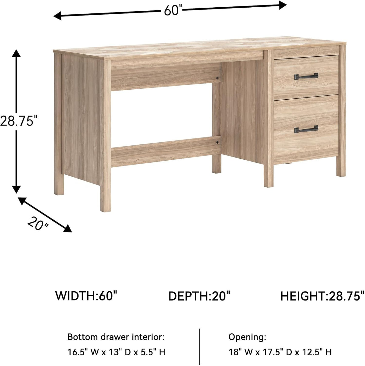 Signature Design by Ashley Home Office Desk, 60" Mid-Century Modern