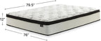 Signature Design by Ashley 12 Inch Hybrid King Mattress in a Box | Medium Firm comfort with CertiPUR-US certified gel memory foam, Pocketed coils for low motion transfer, Chime Series