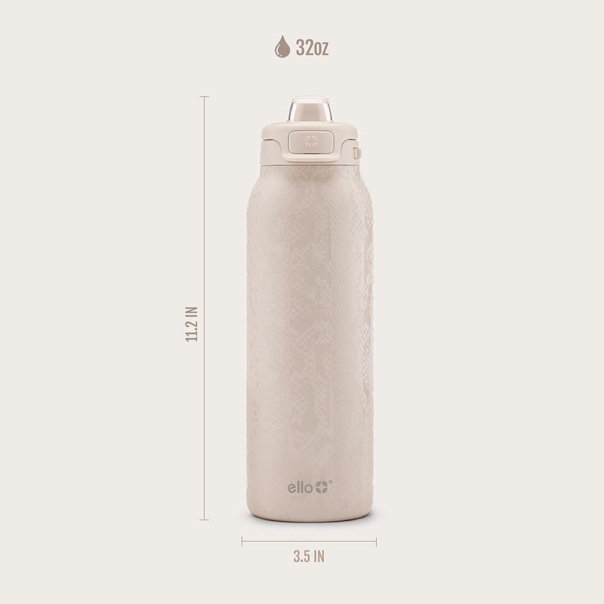 Ello Pop & Fill Insulated Stainless Steel Water Bottle with Quick Fill Lid, Leakproof Locking, Sip or Chug Spout, BPA-Free, Double Wall Vacuum Insulated for Sports, Travel & School- 22oz / 32oz / 40oz