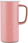 Ello Campy 18oz Insulated Stainless Steel Travel Mug with Handle, Peach