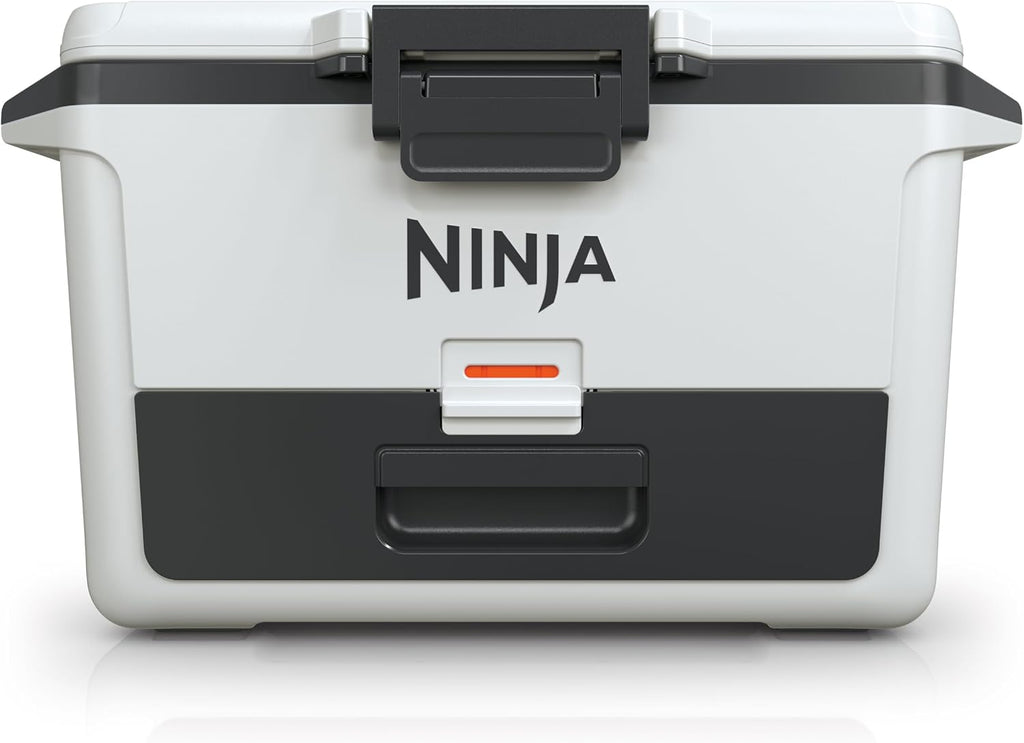 Ninja FrostVault 50qt Hard Cooler, Dry Storage Drawer, Cloud White FB151WH | Ninja FrostVault keeps food cool, dry & separate under 40°F for days, with 50-qt capacity holding up to 80 cans