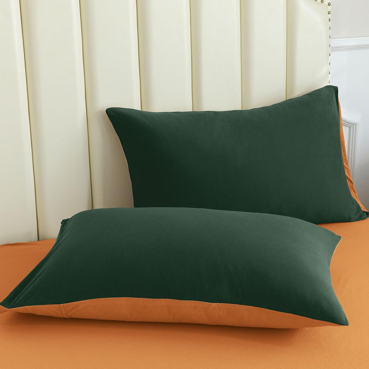 PURE ERA Jersey Knit Pillow Cases Solid Sage Green Standard