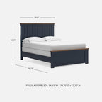 Signature Design by Ashley Kids Full Wood Panel Bed Frame, Blue & Brown | Traditional Shaker style silhouette, Two-tone slate blue and light brown finish, Box spring required, Landocken Series