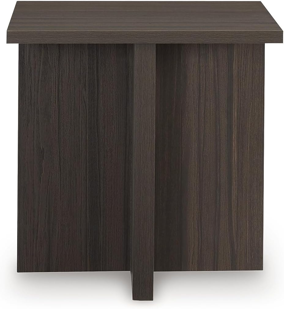 Signature Design by Ashley Zendex Contemporary Table Set with Pedestal Base, Set of 2, Dark Brown