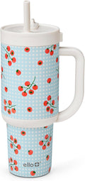 Ello Oasis 30oz Insulated Stainless Steel Tumbler with Straw, Picnic