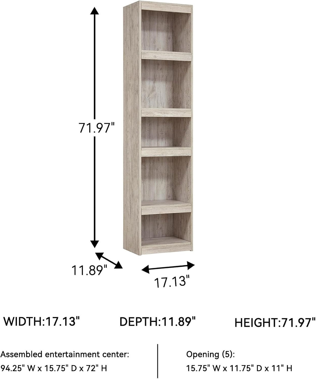 Signature Design by Ashley Willowton 72-Inch Bookcase Pier, Whitewash