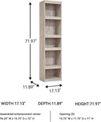 Signature Design by Ashley Willowton 72-Inch Bookcase Pier, Whitewash