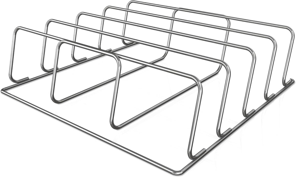 Ninja XL Woodfire Rib Rack, for OG800/OG900, 4-Full Racks of Ribs, Steel | Ninja Woodfire XL Rib Rack raises ribs off the grate for even airflow, fitting up to 4 racks at once for 2x more space