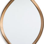 Signature Design by Ashley Bartner Accent Mirror, Gold Wavy Twisted Frame | Antiqued goldtone metal frame, Organic modern style, 4-way hanging versatility, 18x36 in size, Entryway and living room use