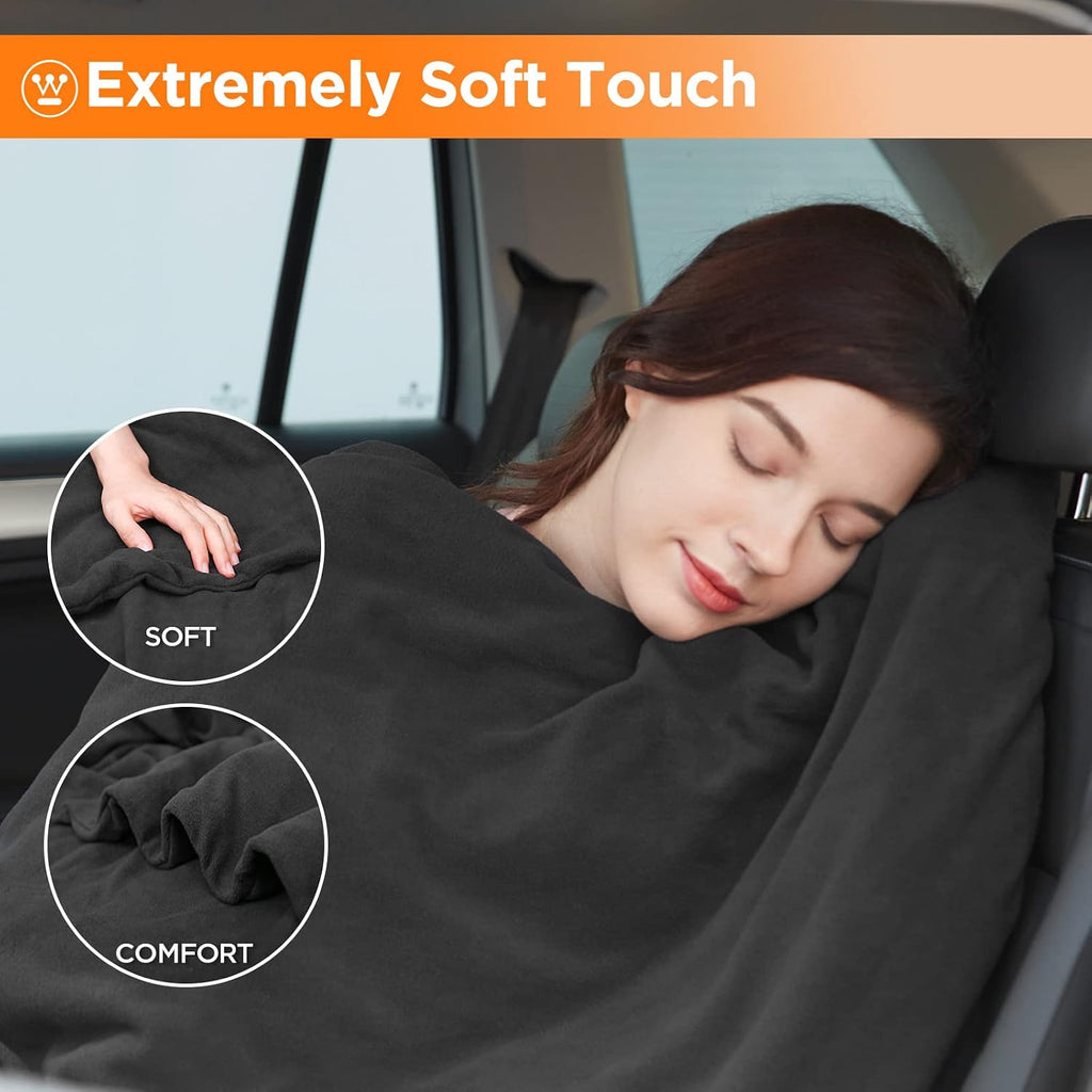 Westinghouse Heated Car Blanket, Machine Washable, 59" x 43", Charcoal