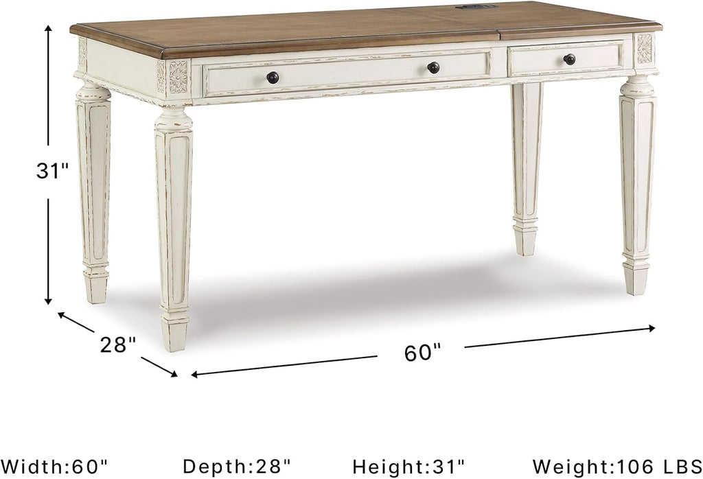 Signature Design by Ashley Realyn Lift Top Standing Desk, 60 in, Two-Tone