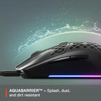SteelSeries Aerox 3 - Holey RGB Gaming Mouse - Ultra-lightweight Water Resistant Design - 8,500 DPI TrueMove Core Optical Sensor - Onyx