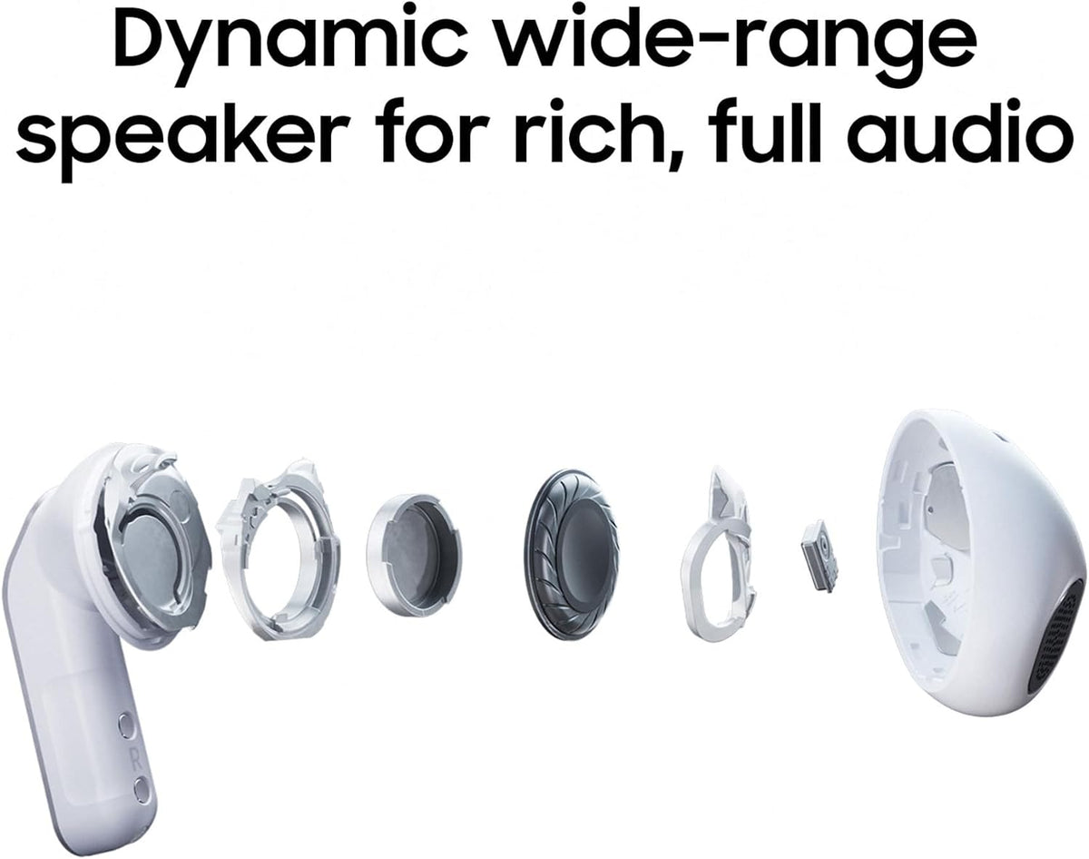 Samsung Galaxy Buds4, Wireless Bluetooth Earbuds, Real Metal Blade, 1-Way Speaker, 24-bit / 96 kHz Ultra Codec, 360 Audio, ANC, White, 2 Year Extended Warranty (UK Version)