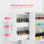Nail Desk Tech Storage,Professional Manicure Desk Top Pull-Out with Glass Top, Dust Collector, 4 Dust Bags, Storage Drawers & Cabinets,8 Metal Legs Manicure Table