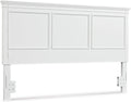 Signature Design by Ashley Headboard Only, King/California King, White | 52-inch height, Hardwood solids and durable engineered wood (MDF) substrate, Frame-mounted, Fortman Series