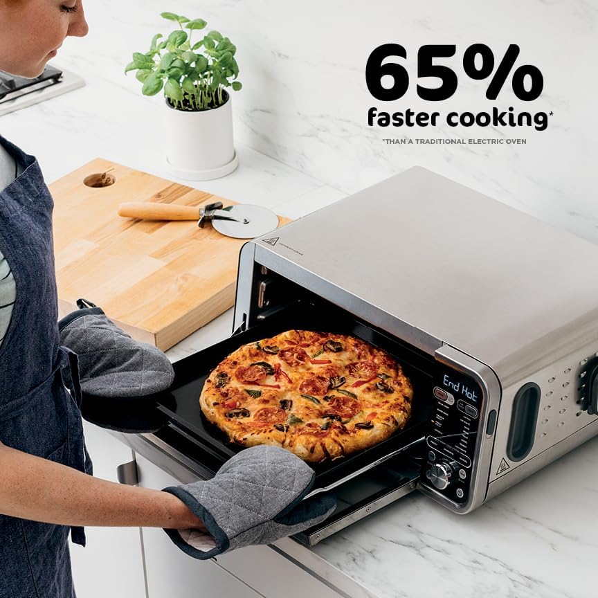 Ninja Foodi Smart Dual Heat Air Fry Oven, 13-in-1, Silver, SP351 | Smart Cook thermometer, 500F SearPlate, Air fry, sear crisp, roast, bake, dehydrate, 1800W