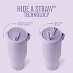 Ello Oasis Go+ 26oz Insulated Stainless Steel Tumbler with Straw, Orchid