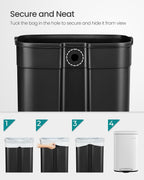 SONGMICS 13 Gallon (50 L) Trash Can, Stainless Steel, Step-On Pedal