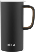 Ello Campy 18oz Insulated Stainless Steel Travel Mug with Handle, Black