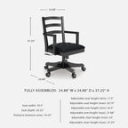 Signature Design by Ashley Wildenauer 1-Piece Swivel Desk Chair, Black | Wood swivel desk chair, Classic ladder back design, Foam cushioned seat, Durable black polyester fabric