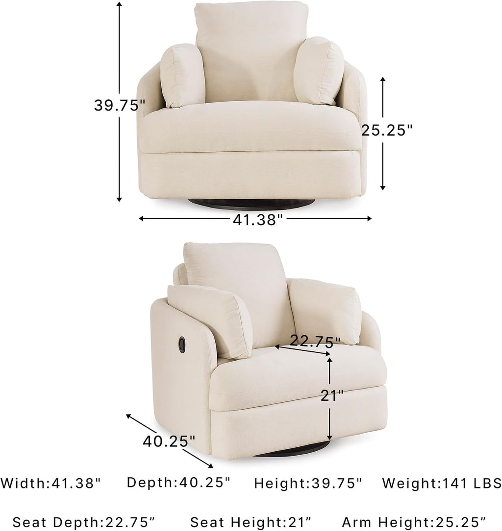Signature Design by Ashley Modmax Contemporary Swivel Glider Nursery Recliner, Stain-Resistant Next-Gen Nuvella Performance Fabric Rocking Chair for Living Room, Beige, 42" W