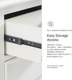 Signature Design by Ashley Fortman White 7-Drawer Wide Dresser for Bedroom | Painted wood chest, Tapered feet, Smooth ball-bearing glides, Durable hardwood solids and MDF substrate construction