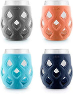Ello Cru 17oz Stemless Wine Glasses with Silicone Sleeves, 4 Pack, Paloma