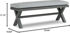 Signature Design by Ashley Elite Park Outdoor Bench with Foam Cushion, Nuvella Weather Resistant Fabric, Rust Free Aluminum Frame, 54" W x 17" D x 16.5" H, Gray