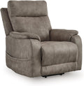Signature Design by Ashley Dual Motor Power Lift Recliner, Heat & Massage | Fossil suede faux leather, Lift chairs recliners for elderly, Independent back and footrest, Crestmeade Series