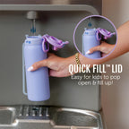 Ello Kids Pop & Fill 18oz Stainless Water Bottle, Sip or Chug, Strawberries