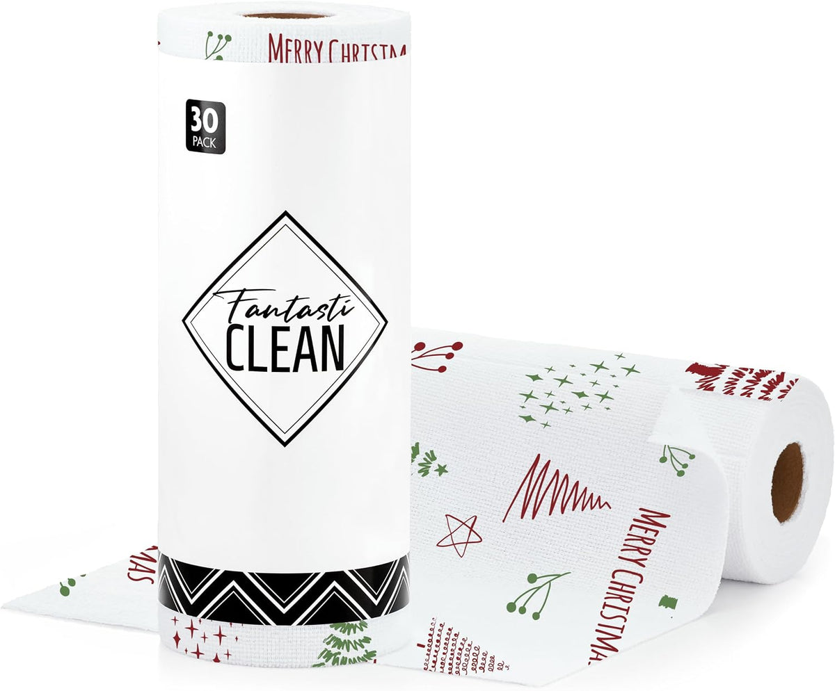 Fantasticlean Microfiber Cleaning Cloth Roll -75 Pack, 12" x 12" (Pink)