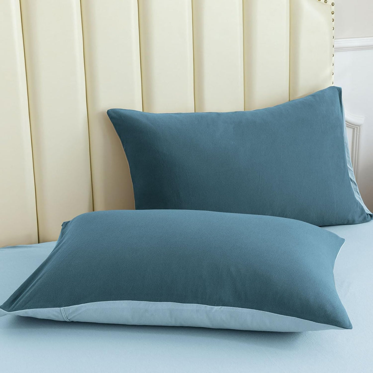 PURE ERA Jersey Knit Pillow Cases Solid Sage Green Standard