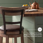 Signature Design by Ashley Pinnadel Counter Height Swivel Bar Stool, Brown